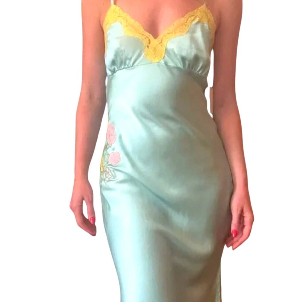 $250 Gold Hawk 100% Silk Slip Dress XS NWT